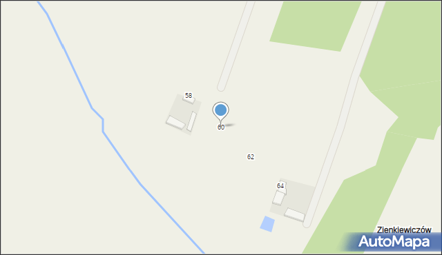 Jaźwie, Zienkiewiczów, 60, mapa Jaźwie