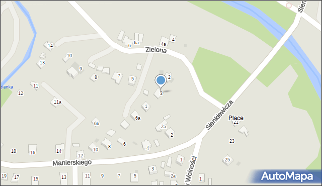 Jedlicze, Zielona, 3, mapa Jedlicze