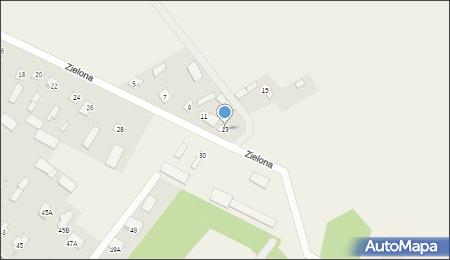 Jednorożec, Zielona, 13, mapa Jednorożec