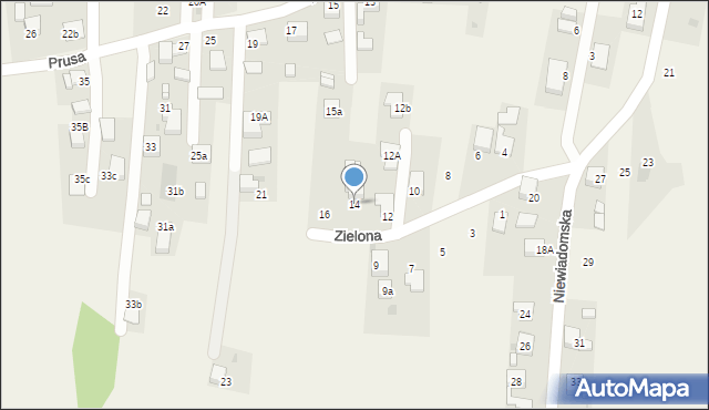 Jejkowice, Zielona, 14, mapa Jejkowice