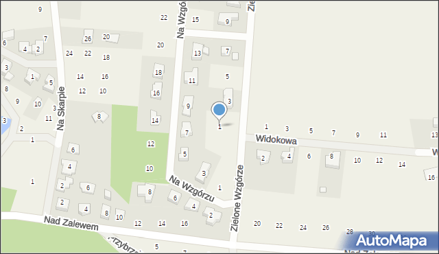 Jerzykowo, Zielone Wzgórze, 1, mapa Jerzykowo