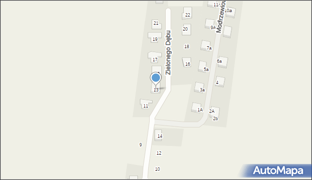 Jeszkowice, Zielonego Dębu, 13, mapa Jeszkowice