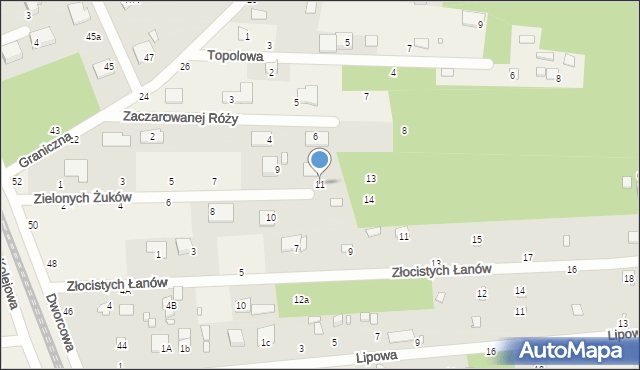 Jeziórko, Zielonych Żuków, 11, mapa Jeziórko