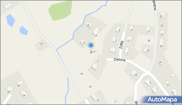 Jonkowo, Zielona, 19, mapa Jonkowo