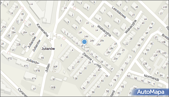 Józefosław, Zielone Ogrody, 17, mapa Józefosław