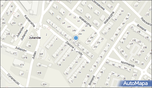 Józefosław, Zielone Ogrody, 23, mapa Józefosław