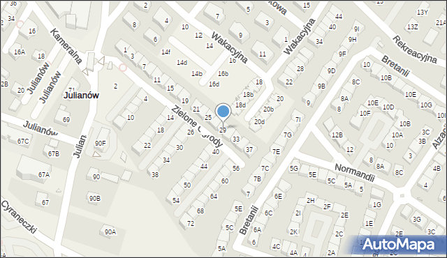 Józefosław, Zielone Ogrody, 29, mapa Józefosław