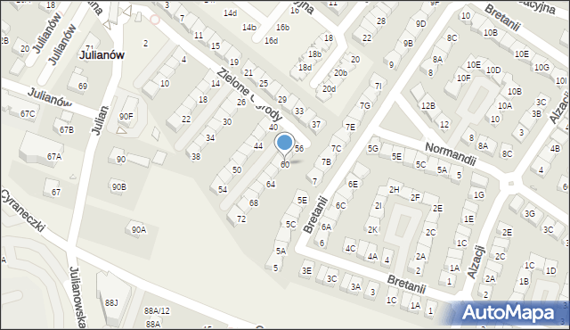 Józefosław, Zielone Ogrody, 60, mapa Józefosław