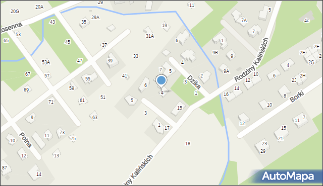 Józefów, Zielona, 4, mapa Józefów