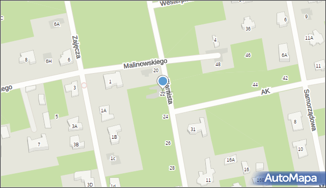 Józefów, Ziarnista, 22, mapa Józefów