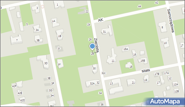 Józefów, Ziarnista, 28, mapa Józefów