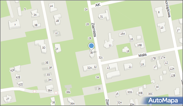 Józefów, Ziarnista, 30, mapa Józefów