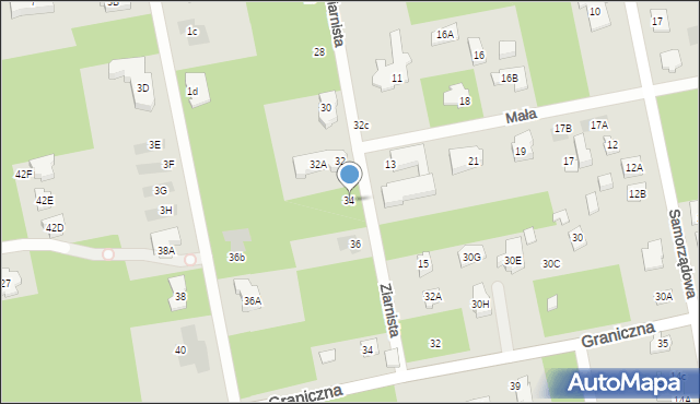 Józefów, Ziarnista, 34, mapa Józefów