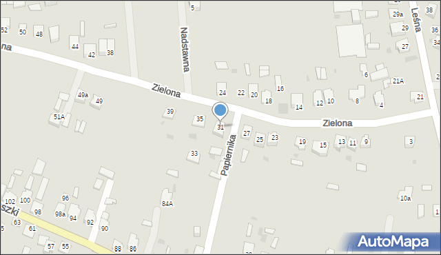 Józefów, Zielona, 31, mapa Józefów