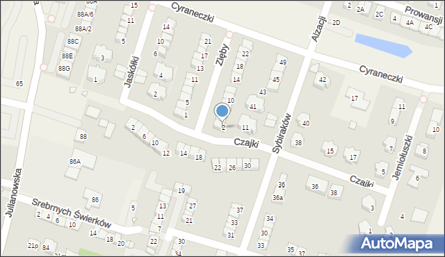 Julianów, Zięby, 2, mapa Julianów