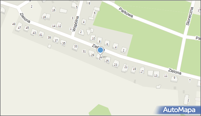 Kadzidło, Zielona, 27, mapa Kadzidło