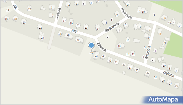 Kadzidło, Zielona, 49, mapa Kadzidło