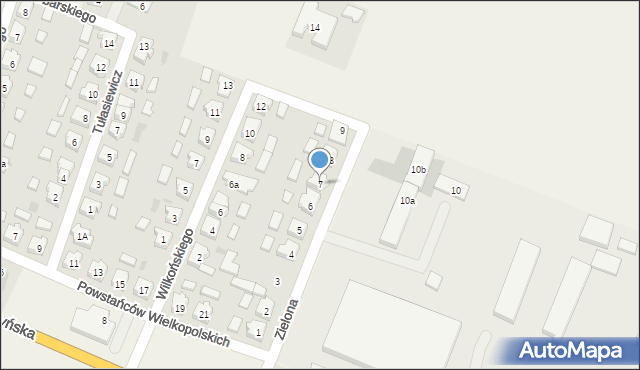 Kąkolewo, Zielona, 7, mapa Kąkolewo