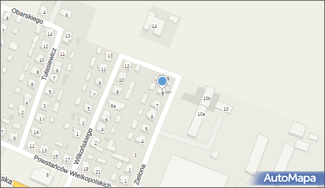 Kąkolewo, Zielona, 8, mapa Kąkolewo