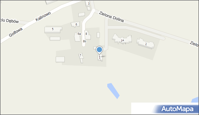 Kalinowo, Zielona Dolina, 1, mapa Kalinowo