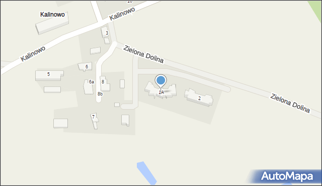 Kalinowo, Zielona Dolina, 1A, mapa Kalinowo