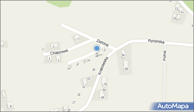 Karniowice, Zielona, 1a, mapa Karniowice