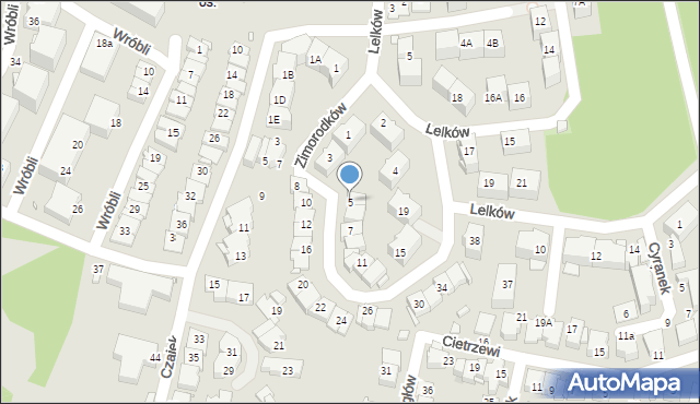 Katowice, Zimorodków, 5, mapa Katowic