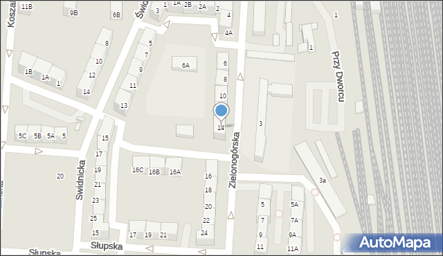 Katowice, Zielonogórska, 14, mapa Katowic