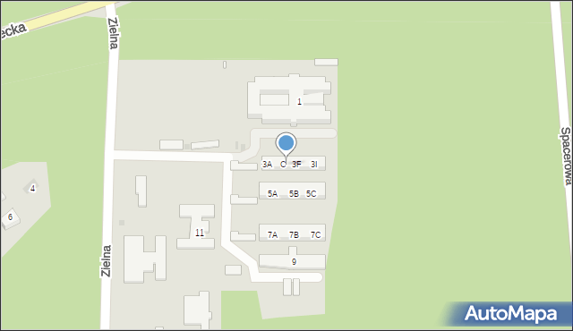 Kędzierzyn-Koźle, Zielna, 3D, mapa Kędzierzyna-Koźle