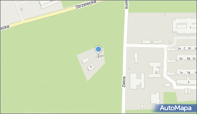 Kędzierzyn-Koźle, Zielna, 4, mapa Kędzierzyna-Koźle