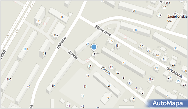 Kielce, Zimna, 18, mapa Kielc