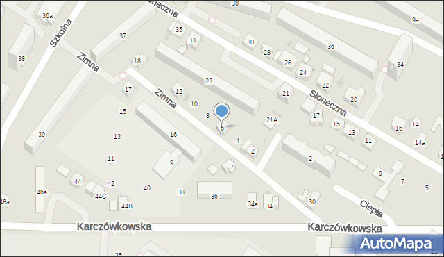 Kielce, Zimna, 6, mapa Kielc