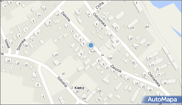 Kiełcz, Zielona, 7, mapa Kiełcz