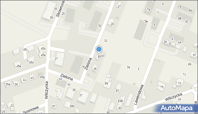 Kiełczów, Zielona, 33, mapa Kiełczów