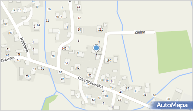 Kłokoczyn, Zielna, 3, mapa Kłokoczyn