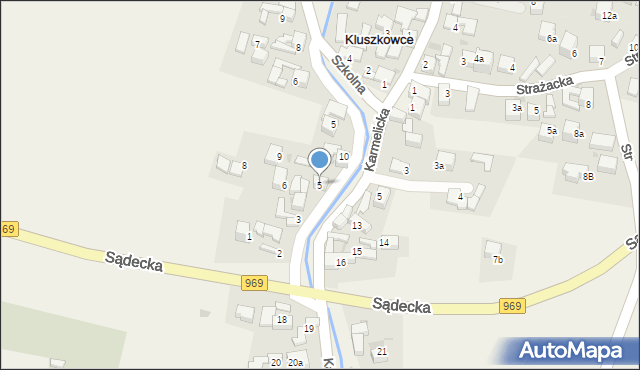 Kluszkowce, Zielona, 5, mapa Kluszkowce