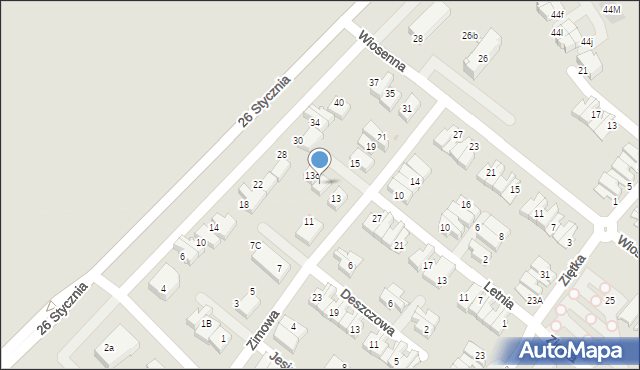 Knurów, Zimowa, 13b, mapa Knurów