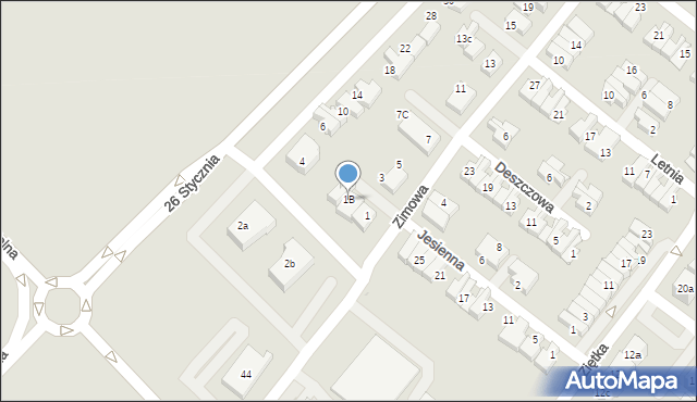 Knurów, Zimowa, 1B, mapa Knurów