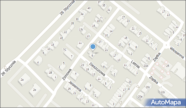 Knurów, Zimowa, 8, mapa Knurów