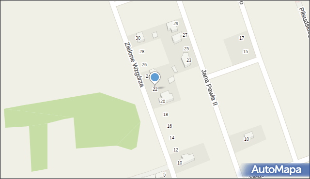 Kobylany, Zielone Wzgórza, 22, mapa Kobylany