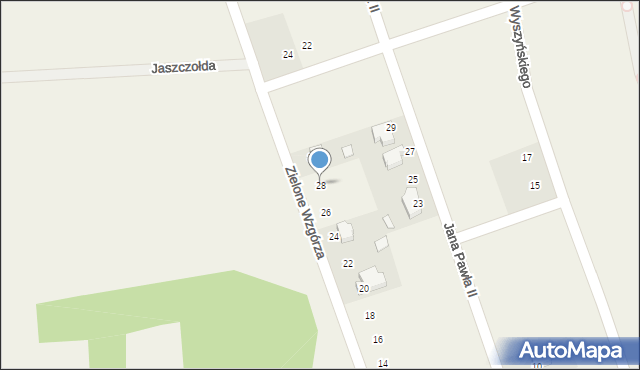Kobylany, Zielone Wzgórza, 28, mapa Kobylany