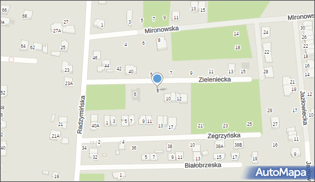 Kobyłka, Zieleniecka, 8, mapa Kobyłka
