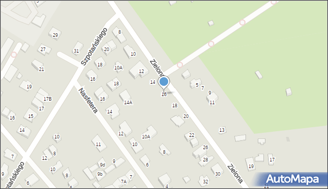 Kobyłka, Zielona, 16, mapa Kobyłka