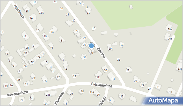 Kobyłka, Zielona, 30, mapa Kobyłka