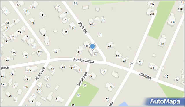 Kobyłka, Zielona, 34, mapa Kobyłka