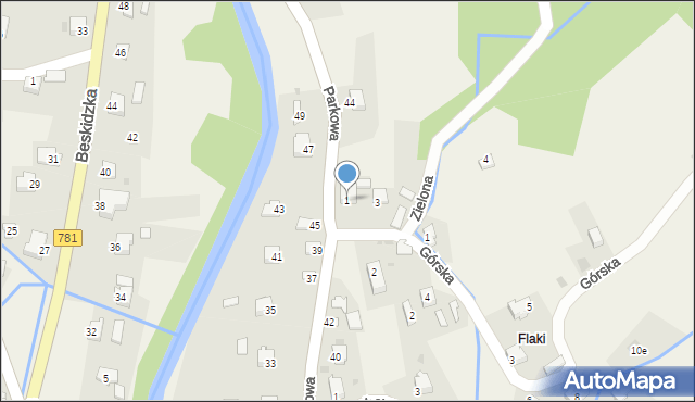 Kocierz Moszczanicki, Zielona, 1, mapa Kocierz Moszczanicki