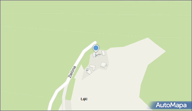 Kocierz Moszczanicki, Zielona, 14, mapa Kocierz Moszczanicki