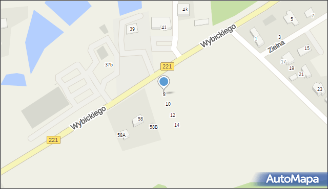 Kolbudy, Zielna, 8, mapa Kolbudy