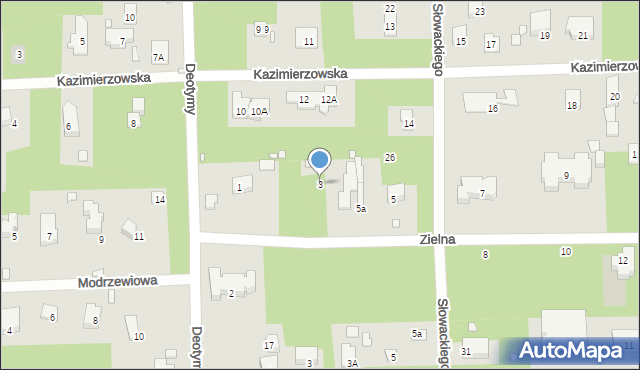 Konstancin-Jeziorna, Zielna, 3, mapa Konstancin-Jeziorna