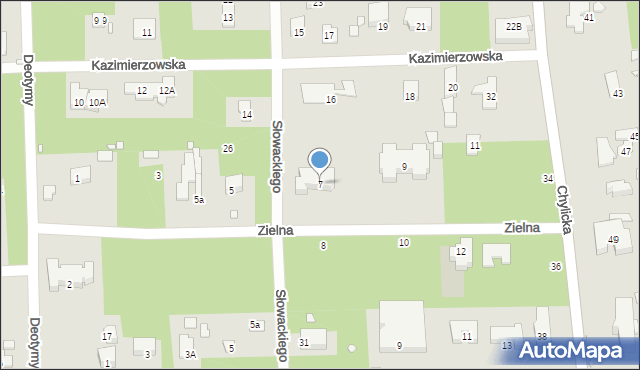 Konstancin-Jeziorna, Zielna, 7, mapa Konstancin-Jeziorna